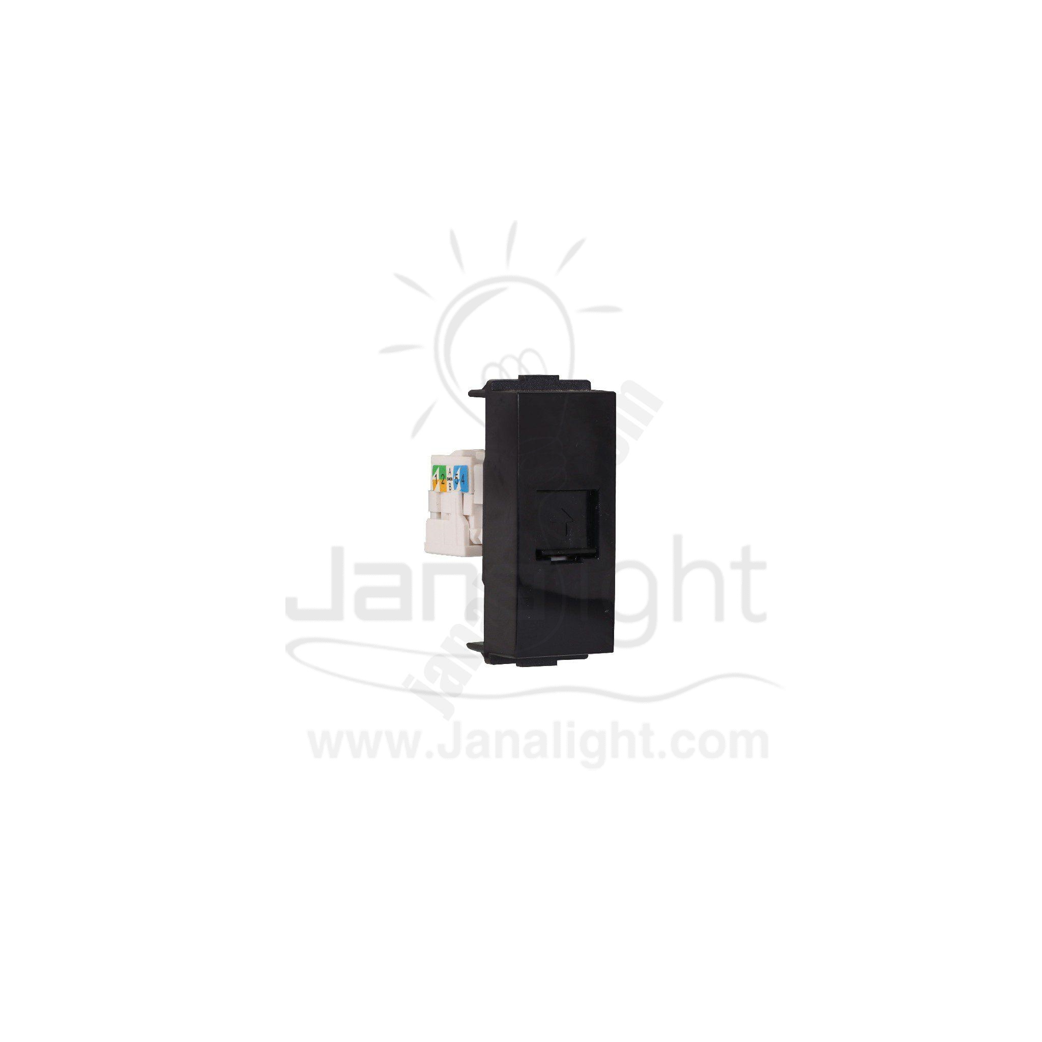 بريزة نت اسود SANSHE Black CAT6 socket Sanshe